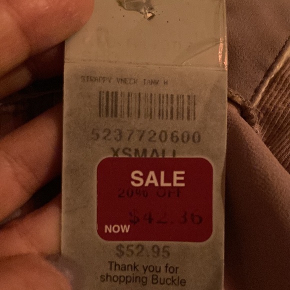 Gimmicks Buckle double strap drawstring mauve lace top - Picture 7 of 7